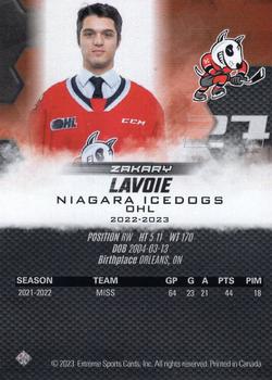2022-23 Extreme Niagara IceDogs (OHL) #NNO Zakary Lavoie Back