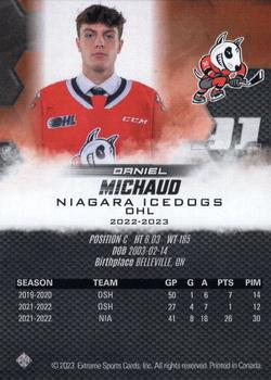 2022-23 Extreme Niagara IceDogs (OHL) #NNO Daniel Michaud Back