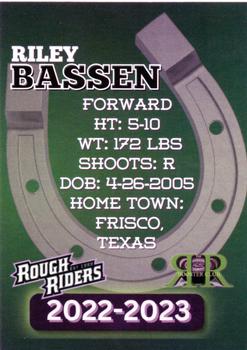 2022-23 Cedar Rapids RoughRiders (USHL) #NNO Riley Bassen Back
