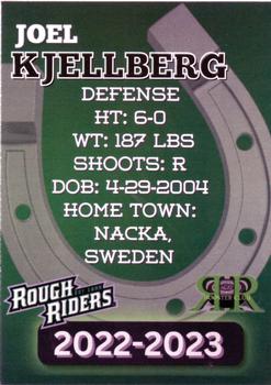 2022-23 Cedar Rapids RoughRiders (USHL) #NNO Joel Kjellberg Back