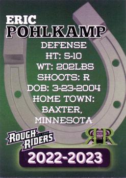 2022-23 Cedar Rapids RoughRiders (USHL) #NNO Eric Pohlkamp Back