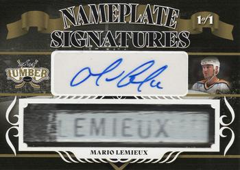 2021-22 Leaf Lumber - Nameplate Signatures Gold #NS-ML1 Mario Lemieux Front