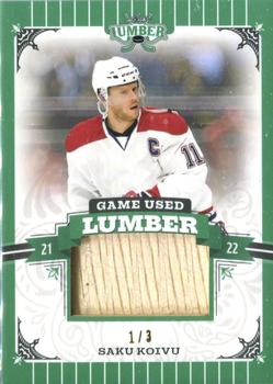 2021-22 Leaf Lumber - Game Used Lumber Emerald #GUL-SK1 Saku Koivu Front