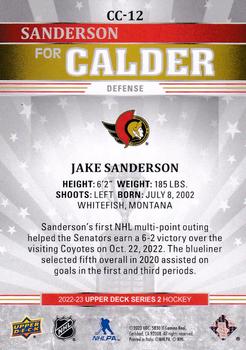 2022-23 Upper Deck - Calder Candidates Gold #CC-12 Jake Sanderson Back