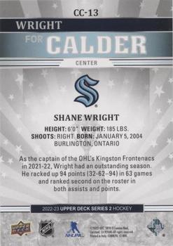 2022-23 Upper Deck - Calder Candidates Gold #CC-13 Shane Wright Back