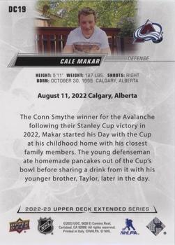 2022-23 Upper Deck - Day With The Cup #DC19 Cale Makar Back