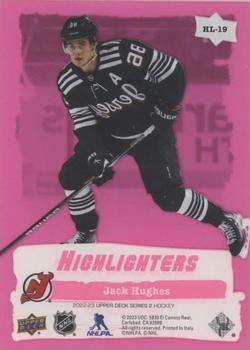 2022-23 Upper Deck - Highlighters Pink #HL-19 Jack Hughes Back