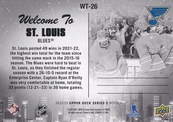 2022-23 Upper Deck - Welcome To... #WT-26 St. Louis Blues Back