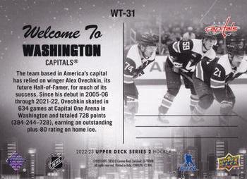 2022-23 Upper Deck - Welcome To... #WT-31 Washington Capitals Back