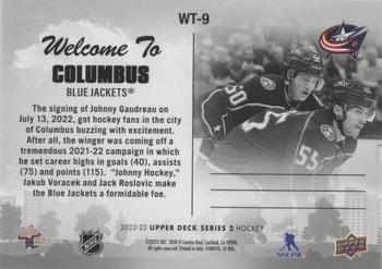 2022-23 Upper Deck - Welcome To... Gold #WT-9 Columbus Blue Jackets Back