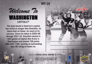 2022-23 Upper Deck - Welcome To... Gold #WT-31 Washington Capitals Back