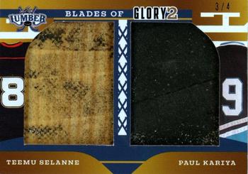 2021-22 Leaf Lumber - Blades of Glory 2 Navy Blue #BG2-5 Teemu Selanne / Paul Kariya Front