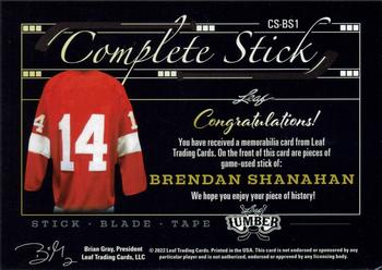 2021-22 Leaf Lumber - Complete Stick Gold #CS-BS1 Brendan Shanahan Back