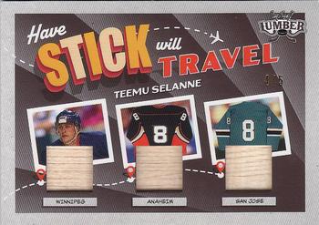 2021-22 Leaf Lumber - Have Stick Will Travel Pewter #HS-20 Teemu Selanne Front