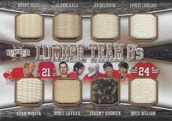 2021-22 Leaf Lumber - Lumber Team 8s Bronze #LT8-3 Bobby Hull / Stan Mikita / Glenn Hall / Denis Savard / Ed Belfour / Jeremy Roenick / Chris Chelios / Doug Wilson Front