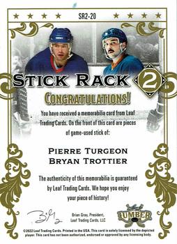 2021-22 Leaf Lumber - Stick Rack 2 Pewter #SR2-20 Pierre Turgeon / Bryan Trottier Back