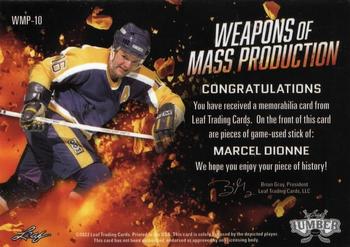 2021-22 Leaf Lumber - Weapons of Mass Production Purple #WMP-10 Marcel Dionne Back