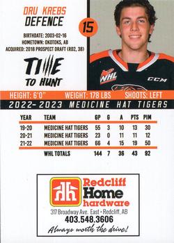 2022-23 Medicine Hat Tigers (WHL) #NNO Dru Krebs Back