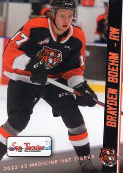 2022-23 Medicine Hat Tigers (WHL) #NNO Brayden Boehm Front