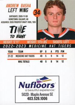 2022-23 Medicine Hat Tigers (WHL) #NNO Andrew Basha Back