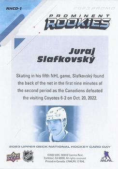 2023 Upper Deck National Hockey Card Day #NHCD-1 Juraj Slafkovsky Back