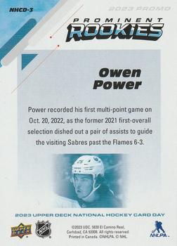 2023 Upper Deck National Hockey Card Day #NHCD-3 Owen Power Back