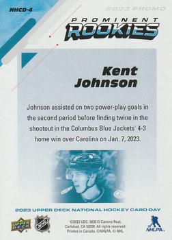 2023 Upper Deck National Hockey Card Day #NHCD-4 Kent Johnson Back
