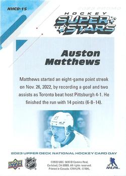 2023 Upper Deck National Hockey Card Day #NHCD-15 Auston Matthews Back