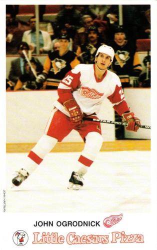 1986-87 Little Caesars Detroit Red Wings #NNO John Ogrodnick Front