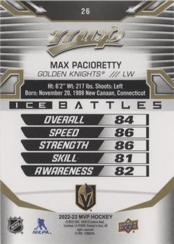 2022-23 Upper Deck MVP - Ice Battles Gold #26 Max Pacioretty Back