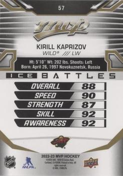 2022-23 Upper Deck MVP - Ice Battles Gold #57 Kirill Kaprizov Back