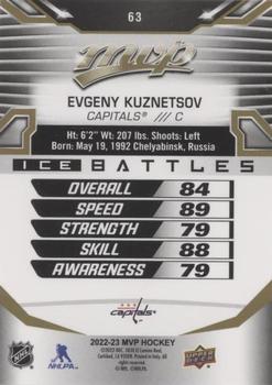2022-23 Upper Deck MVP - Ice Battles Gold #63 Evgeny Kuznetsov Back