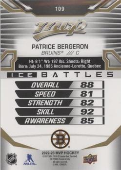 2022-23 Upper Deck MVP - Ice Battles Gold #109 Patrice Bergeron Back