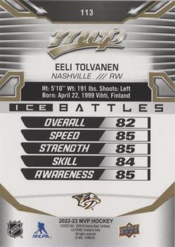 2022-23 Upper Deck MVP - Ice Battles Gold #113 Eeli Tolvanen Back