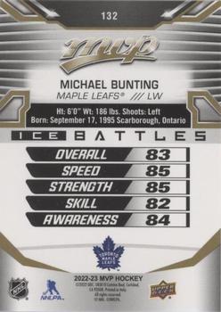 2022-23 Upper Deck MVP - Ice Battles Gold #132 Michael Bunting Back