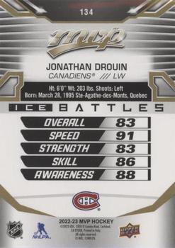 2022-23 Upper Deck MVP - Ice Battles Gold #134 Jonathan Drouin Back
