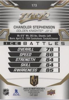 2022-23 Upper Deck MVP - Ice Battles Gold #173 Chandler Stephenson Back