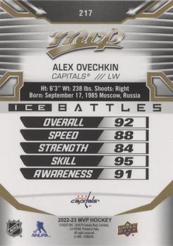 2022-23 Upper Deck MVP - Ice Battles Gold #217 Alex Ovechkin Back