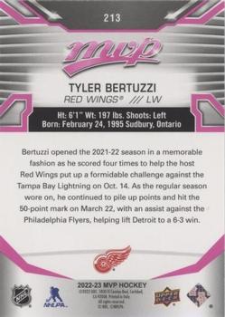 2022-23 Upper Deck MVP - Pack War Leaderboard Achievement Magenta #213 Tyler Bertuzzi Back