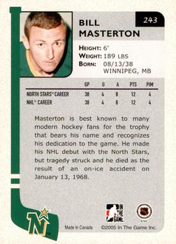 2004-05 In The Game Franchises US West - SportsFest Chicago #243 Bill Masterton Back