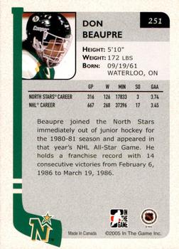 2004-05 In The Game Franchises US West - SportsFest Chicago #251 Don Beaupre Back