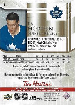 2023 Upper Deck Tim Hortons Legends #1 Tim Horton Back
