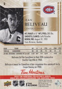 2023 Upper Deck Tim Hortons Legends #2 Jean Béliveau Back