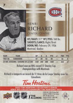2023 Upper Deck Tim Hortons Legends #7 Henri Richard Back
