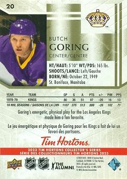 2023 Upper Deck Tim Hortons Legends #20 Butch Goring Back