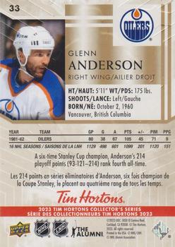 2023 Upper Deck Tim Hortons Legends #33 Glenn Anderson Back