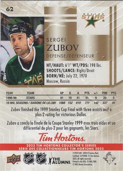 2023 Upper Deck Tim Hortons Legends #62 Sergei Zubov Back