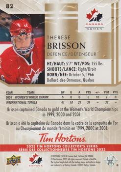 2023 Upper Deck Tim Hortons Legends #82 Therese Brisson Back