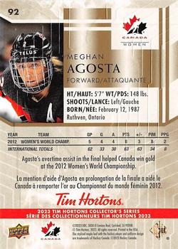 2023 Upper Deck Tim Hortons Legends #92 Meghan Agosta Back