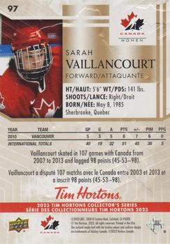 2023 Upper Deck Tim Hortons Legends #97 Sarah Vaillancourt Back